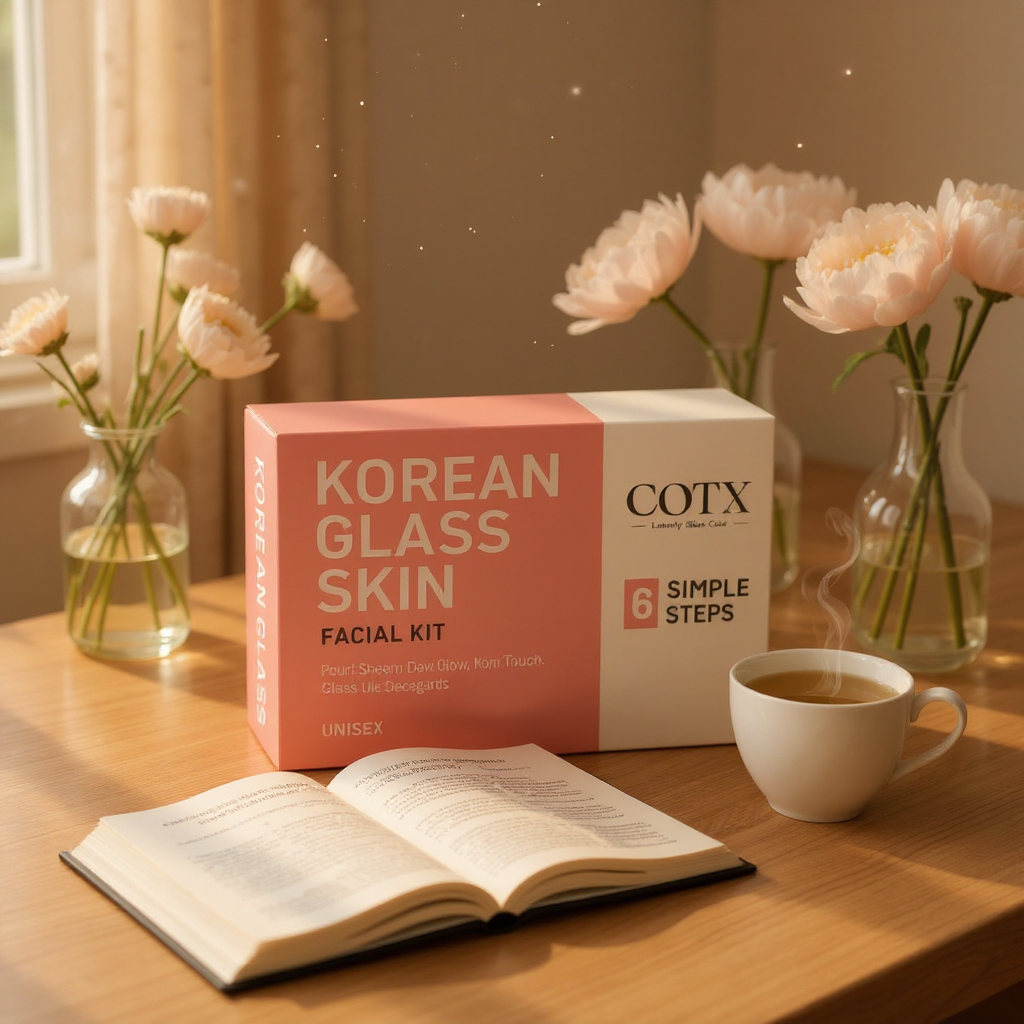 COTX Korean Glass Skin Facial Kit for Dewy Glow & Bright Complexion – 60gm x 6
