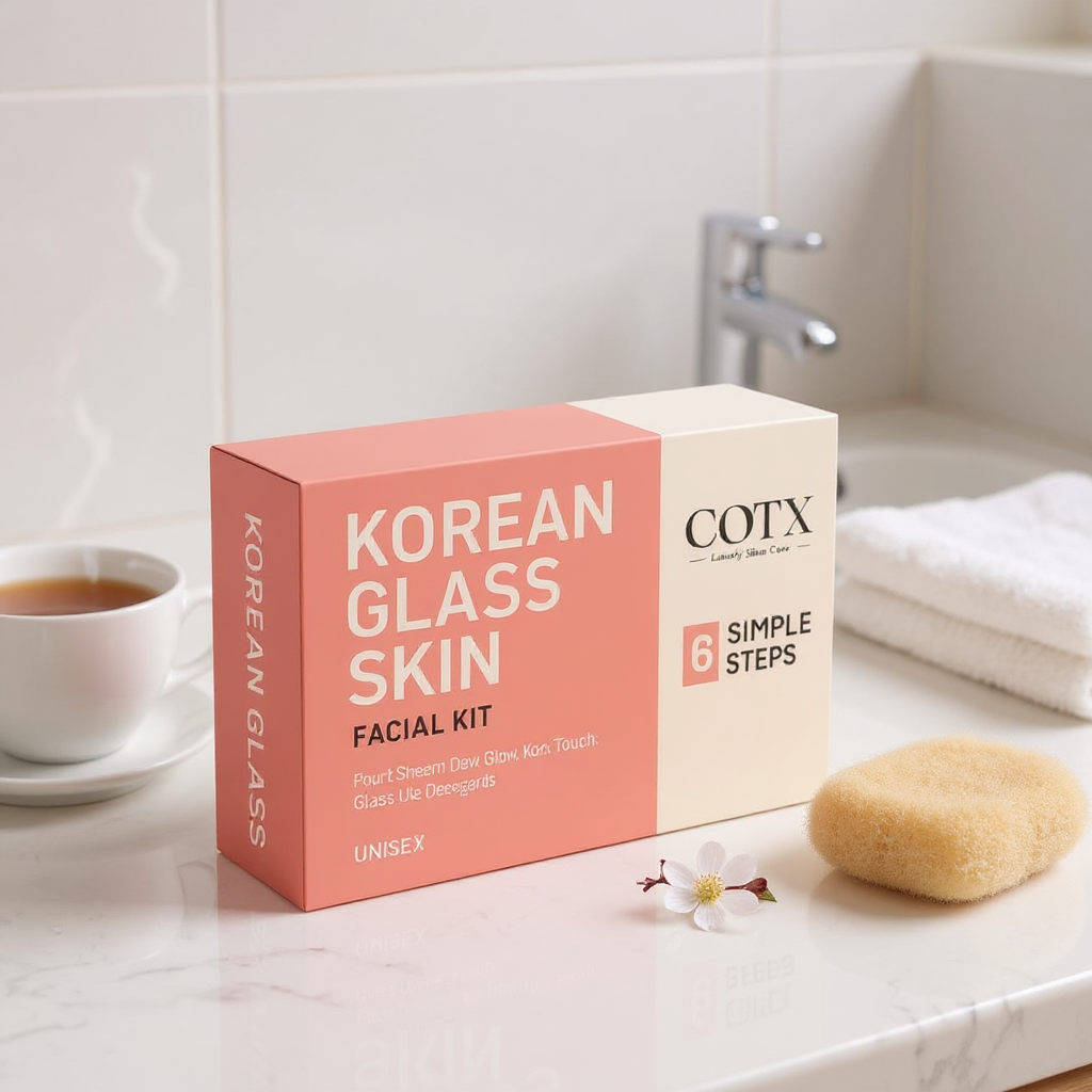 COTX Korean Glass Skin Facial Kit for Dewy Glow & Bright Complexion – 60gm x 6