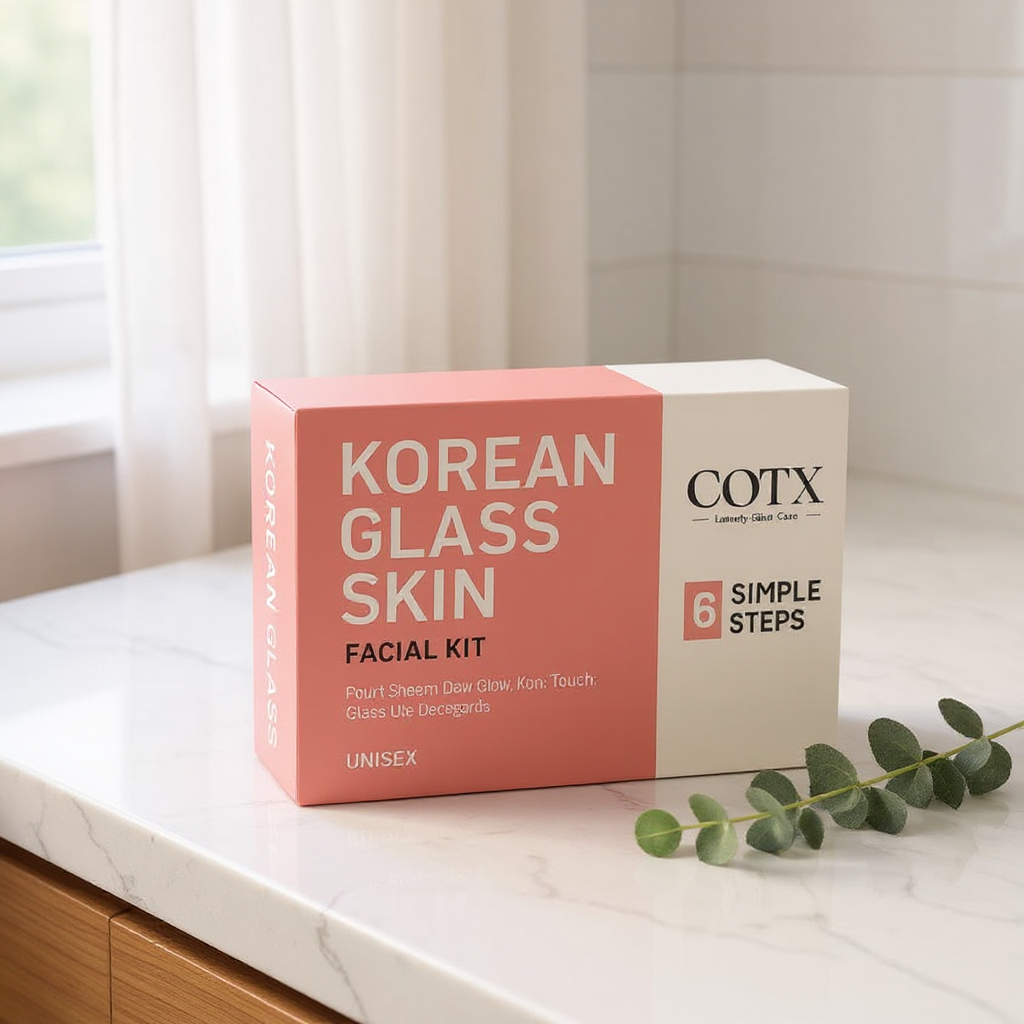 COTX Korean Glass Skin Facial Kit for Dewy Glow & Bright Complexion – 60gm x 6
