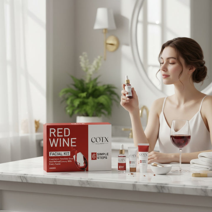 Red Wine Facial Kit – Anti-Ageing & Radiance Boosting 6-Step Skincare Ritual
