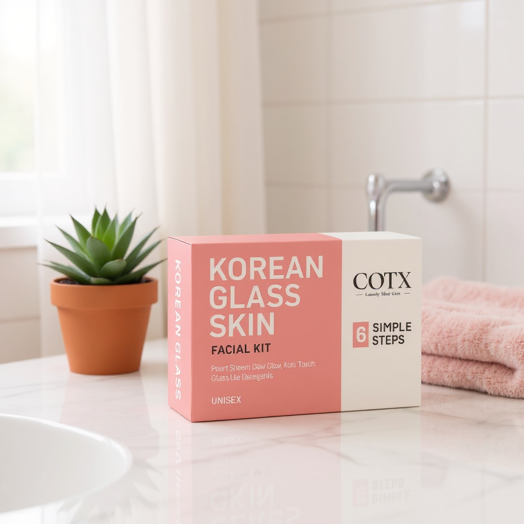 COTX Korean Glass Skin Facial Kit for Dewy Glow & Bright Complexion – 60gm x 6